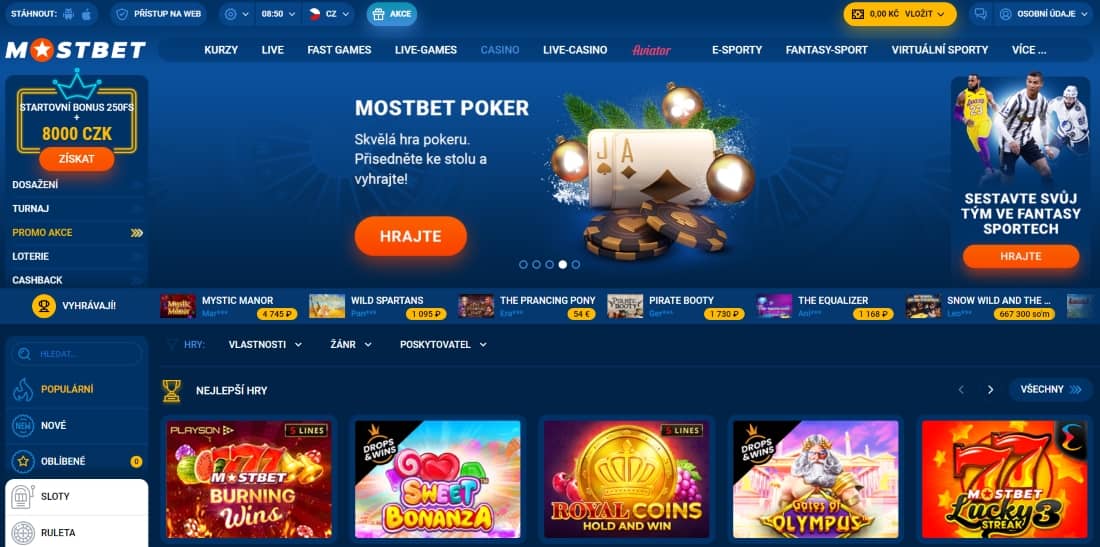 Oficiální stránky kasina Mostbet